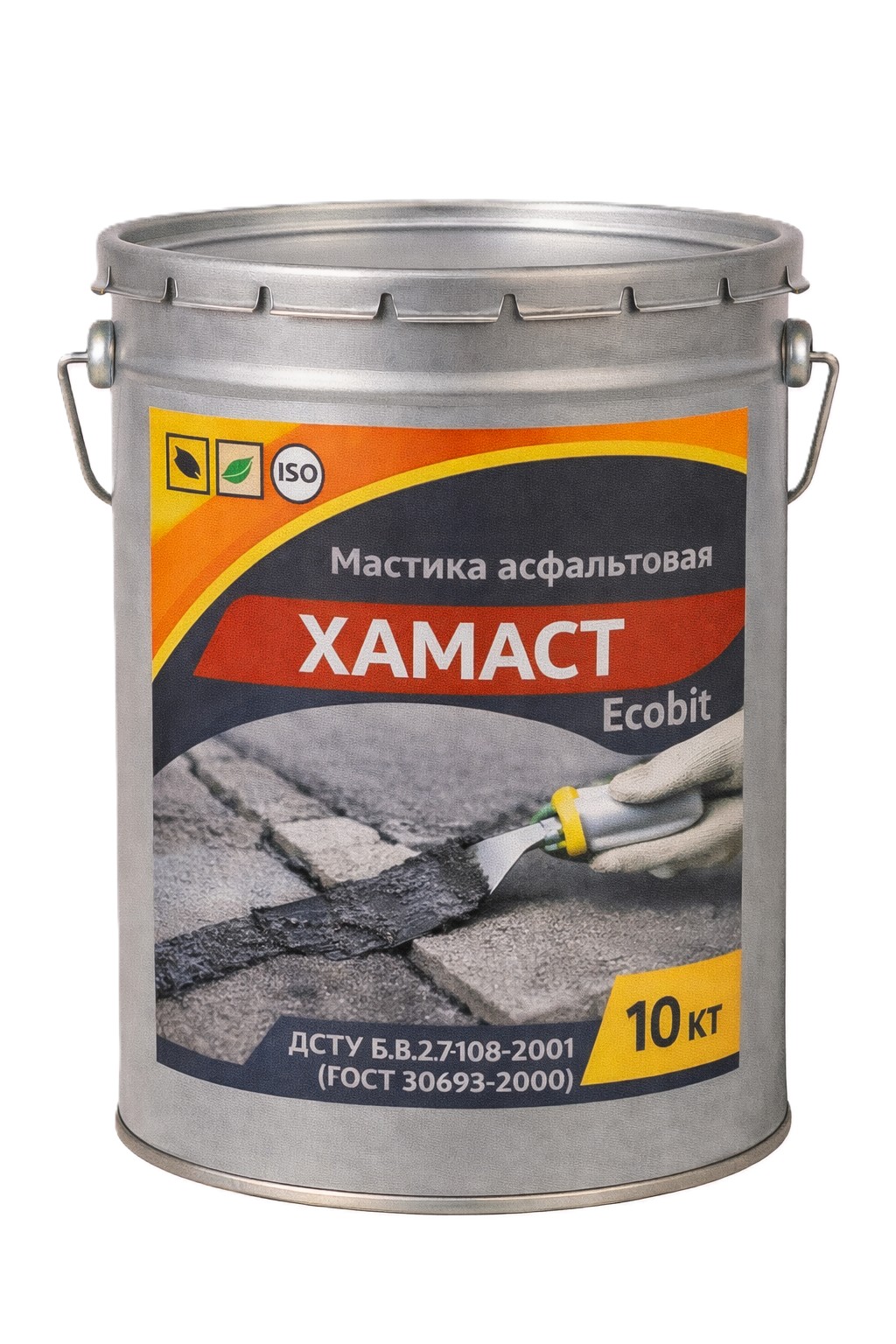 Мастика асфальтовая ХАМАСТ Ecobit ведро 10,0 кг ДСТУ Б.В.2.7-108-2001 (ГОСТ 30693-2000) 